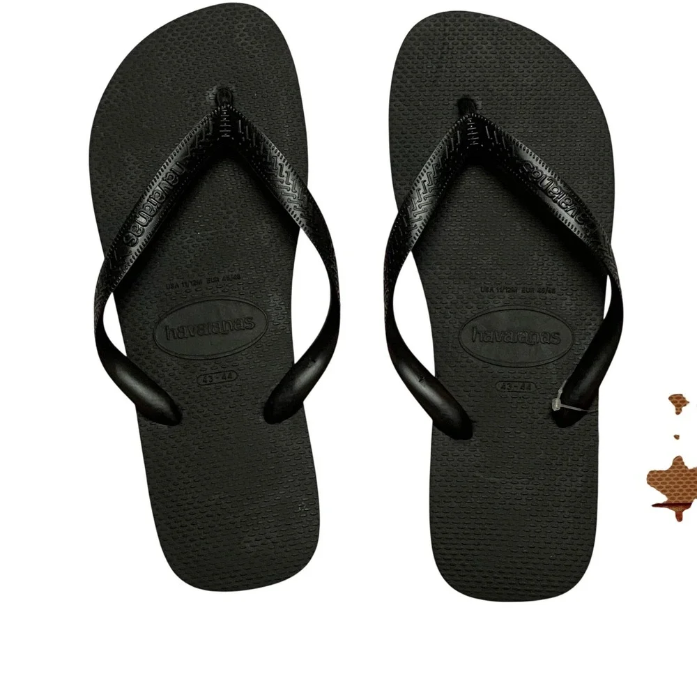 Havaianas Top Mens Black Flip Flop Sandals Size 11/12 NWT